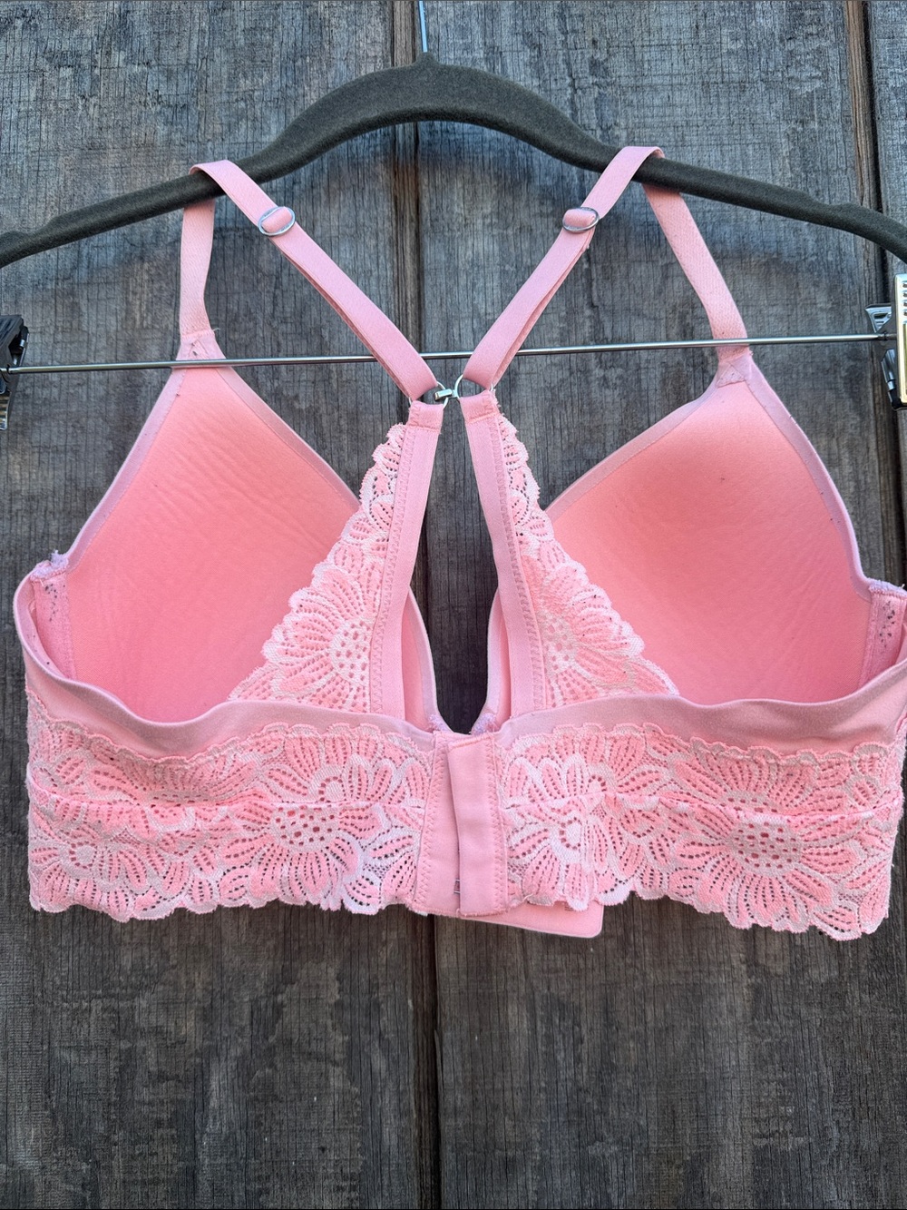 aerie Woman’s Sunnie Full Coverage Lightly Lined Pink Blossom Lace Trimmed 34D - Picture 5 of 9